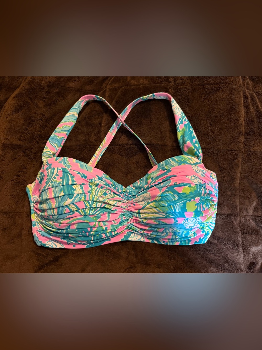 Lilly Pulitzer swim top 34DD Drea swim top in mandevilla baby hip notic